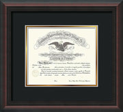 Image of Saint Joseph's University Diploma Frame - Mahogany Braid - No Embossing - Black on Gold mat