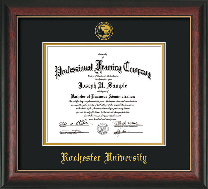 Rochester University Official Diploma Frames