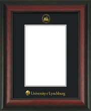 Image of University of Lynchburg 5 x 7 Photo Frame - Rosewood - w/Official Embossing of UL Seal & Name - Single Black mat