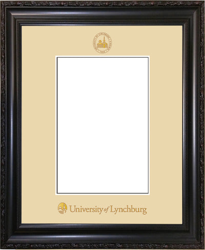 Image of University of Lynchburg 5 x 7 Photo Frame - Vintage Black Scoop - w/Official Embossing of UL Seal & Name - Single Cream mat