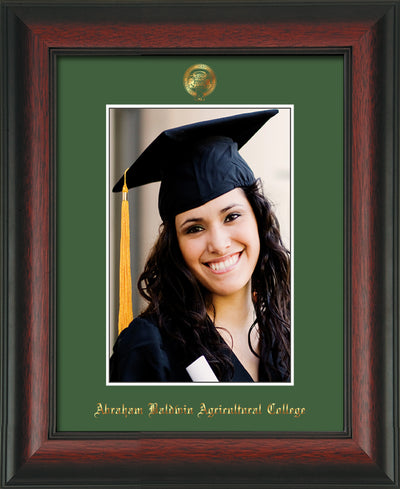 Image of Abraham Baldwin Agricultural College 5 x 7 Photo Frame - Rosewood - w/Official Embossing of ABAC Seal & Name - Single Green mat
