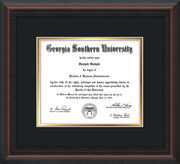 Image of Georgia Southern University Diploma Frame - Mahogany Braid - w/No Embossing - Black on Gold mat