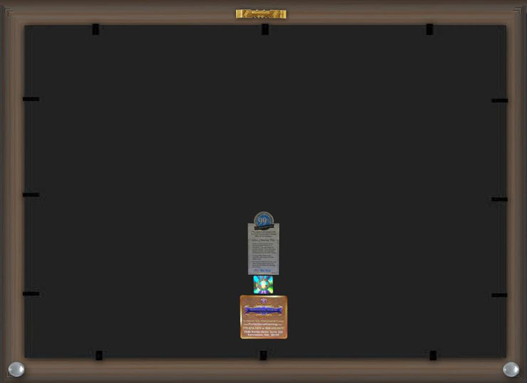 Back View of Northern New Mexico College Diploma Frame - Honors Black Satin - w/Embossed NNMC Seal & Name - Tassel Holder - Black on Gold mat