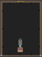 Back View of Morehead State University Diploma Frame - Honors Black Satin - w/Embossed MSU Seal & Name - Watercolor - Royal Blue on Gold mat