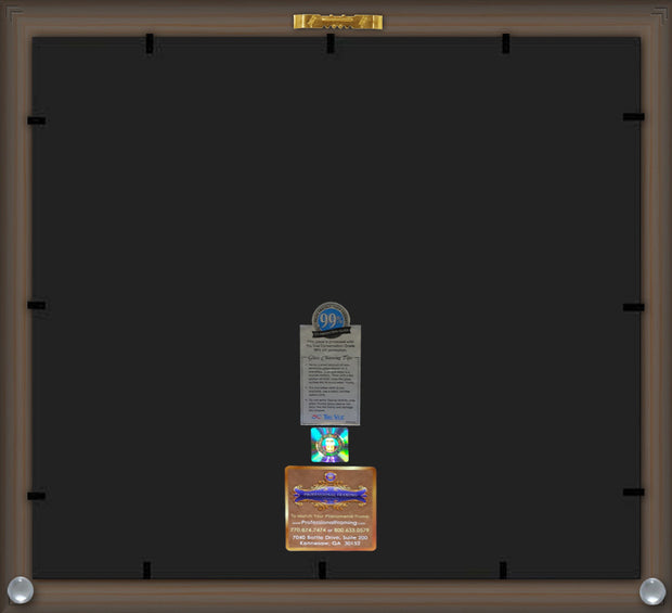 Back of the Morehead State University Diploma Frame - Vintage Black Scoop - w/Laser MSU Logo Cutout - Black on Royal Blue mat