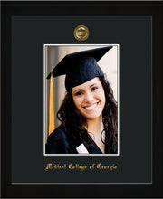 Image of Medical College of Georgia 5 x 7 Photo Frame - Flat Matte Black - w/Official Embossing of MCG Seal & Name - Single Black mat