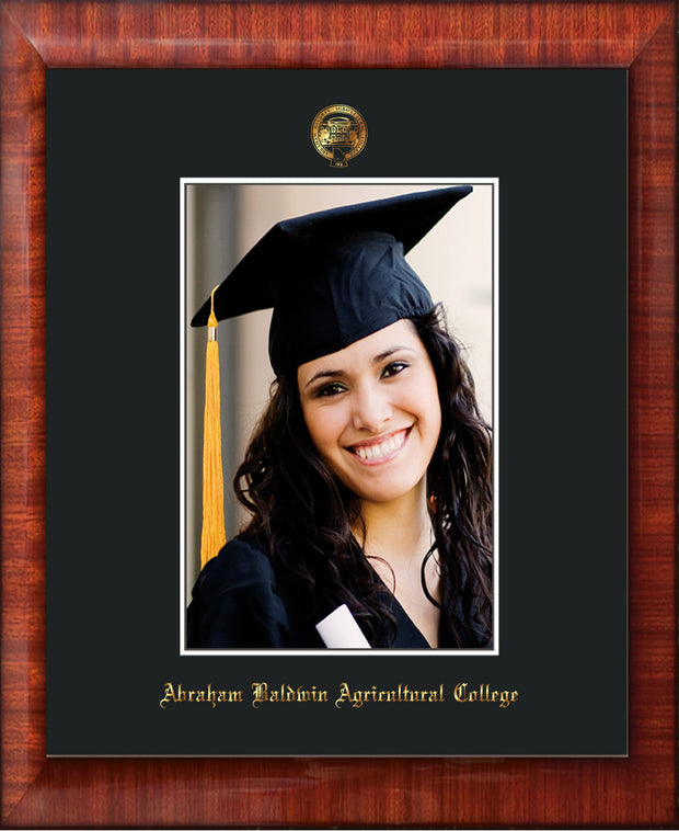 Image of Abraham Baldwin Agricultural College 5 x 7 Photo Frame - Mezzo Gloss - w/Official Embossing of ABAC Seal & Name - Single Black mat
