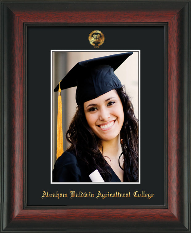 Image of Abraham Baldwin Agricultural College 5 x 7 Photo Frame - Rosewood - w/Official Embossing of ABAC Seal & Name - Single Black mat