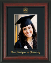 Image of Nova Southeastern University 5 x 7 Photo Frame - Rosewood - w/Official Embossing of NSU Seal & Name - Single Black mat