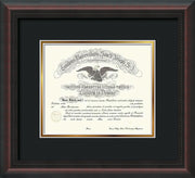 Image of Saint Joseph's University Diploma Frame - Mahogany Braid - No Embossing - Black on Gold mat