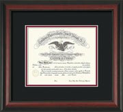 Image of Saint Joseph's University Diploma Frame - Rosewood - No Embossing - Black on Crimson mat