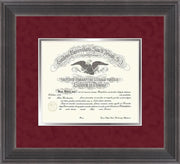 Image of Saint Joseph's University Diploma Frame - Metro Antique Pewter Double - No Embossing - Crimson Suede on Silver mat