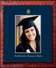 Image of University of Tennessee Martin 5 x 7 Photo Frame - Mezzo Gloss - w/UT Embossed Seal & UT Martin Name - Single Navy Mat