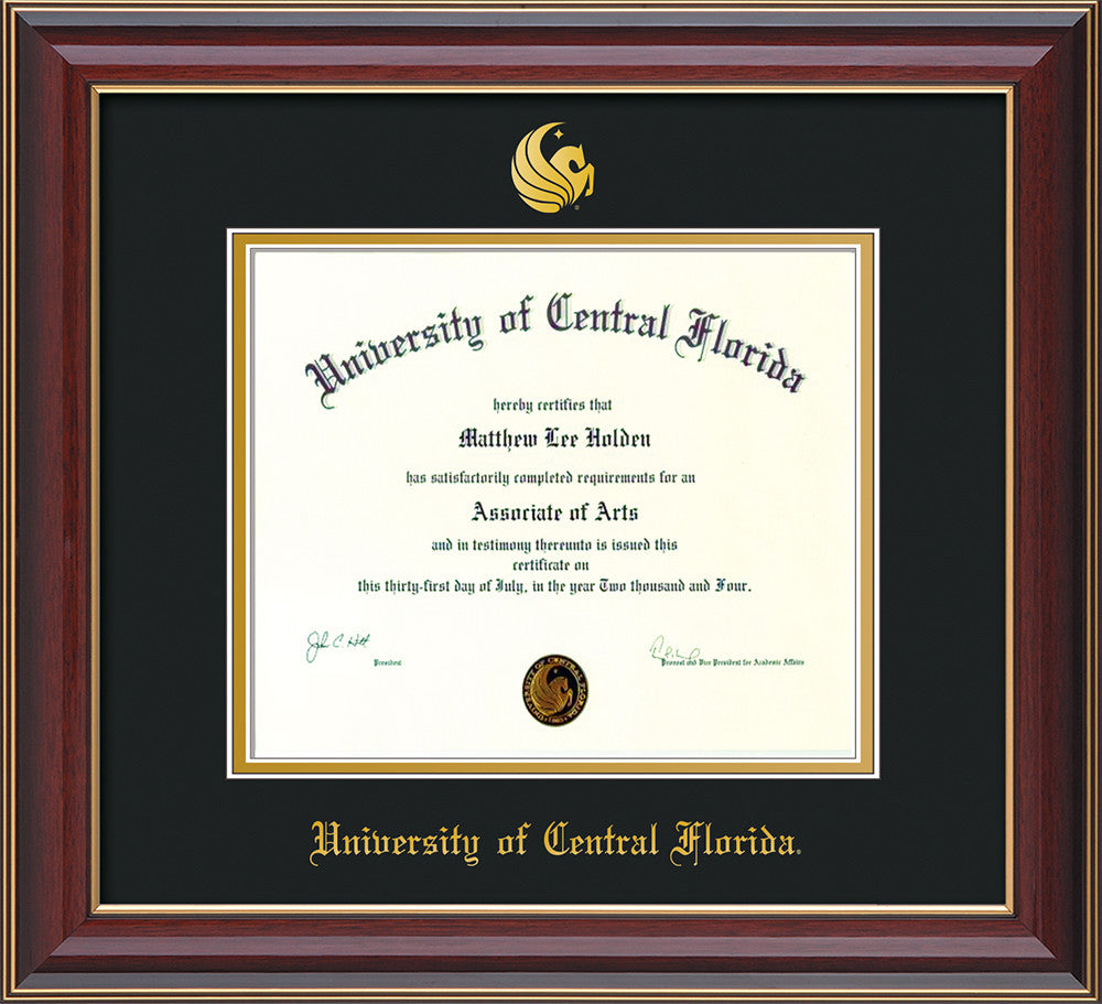 University of Central Florida Diploma Frame-C Lacquer-Seal-Black 