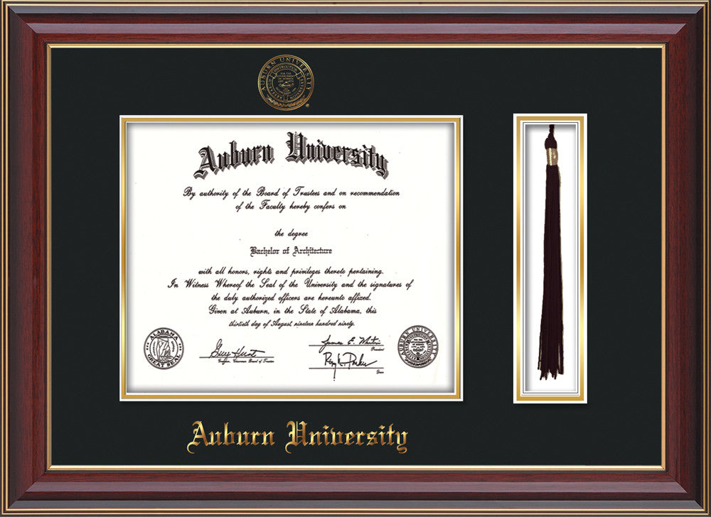 コレクション diploma Auburn University Diploma Frame - Cherry L- Seal & Tassel - Black