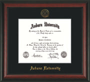 Image of Auburn University Diploma Frame - Rosewood - w/Embossed Seal & Name - Single Black Mat