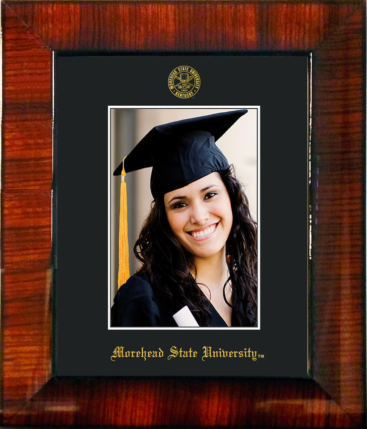 Image of Morehead State University 5 x 7 Photo Frame - Mezzo Gloss - w/Official Embossing of MSU Seal & Name - Single Black mat