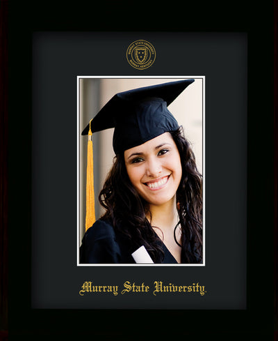 Image of Murray State University 5 x 7 Photo Frame - Flat Matte Black - w/Official Embossing of Murray Seal & Name - Single Black mat