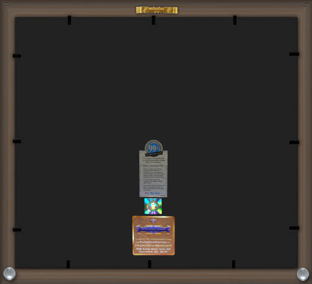 Back View of Morehead State University Diploma Frame - Honors Black Satin - w/24k Gold Plated Medallion MSU Name Embossing - Black Suede on Gold Mat