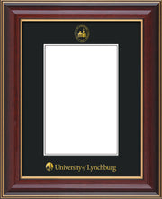 Image of University of Lynchburg 5 x 7 Photo Frame - Cherry Lacquer - w/Official Embossing of UL Seal & Name - Single Black mat