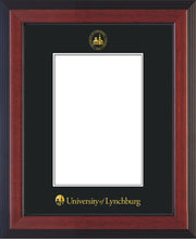 Image of University of Lynchburg 5 x 7 Photo Frame - Cherry Reverse - w/Official Embossing of UL Seal & Name - Single Black mat