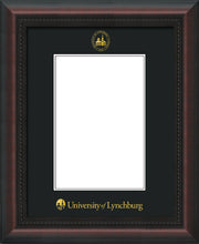Image of University of Lynchburg 5 x 7 Photo Frame - Mahogany Braid - w/Official Embossing of UL Seal & Name - Single Black mat