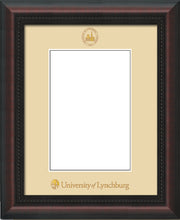 Image of University of Lynchburg 5 x 7 Photo Frame - Mahogany Braid - w/Official Embossing of UL Seal & Name - Single Cream mat