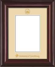 Image of University of Lynchburg 5 x 7 Photo Frame - Mahogany Lacquer - w/Official Embossing of UL Seal & Name - Single Cream mat