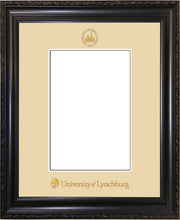 Image of University of Lynchburg 5 x 7 Photo Frame - Vintage Black Scoop - w/Official Embossing of UL Seal & Name - Single Cream mat