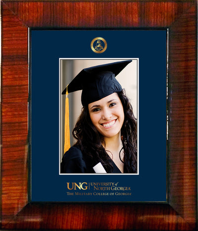 Image of University of North Georgia 5 x 7 Photo Frame - Mezzo Gloss - w/Official Embossing of Military Seal & Military Wordmark - Single Navy mat