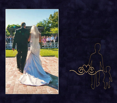 Image of Personalized Photo Frames - w/Navy Suede mat - w/Father of the Bride Wedding Design