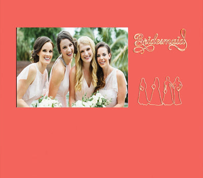 Image of Personalized Photo Frames - w/Coral Pink mat - w/Bridesmaid Wedding Design