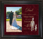 Image of Personalized Photo Frames - Vintage Black Scoop - w/Maroon Suede mat - w/Father of the Bride Wedding Design
